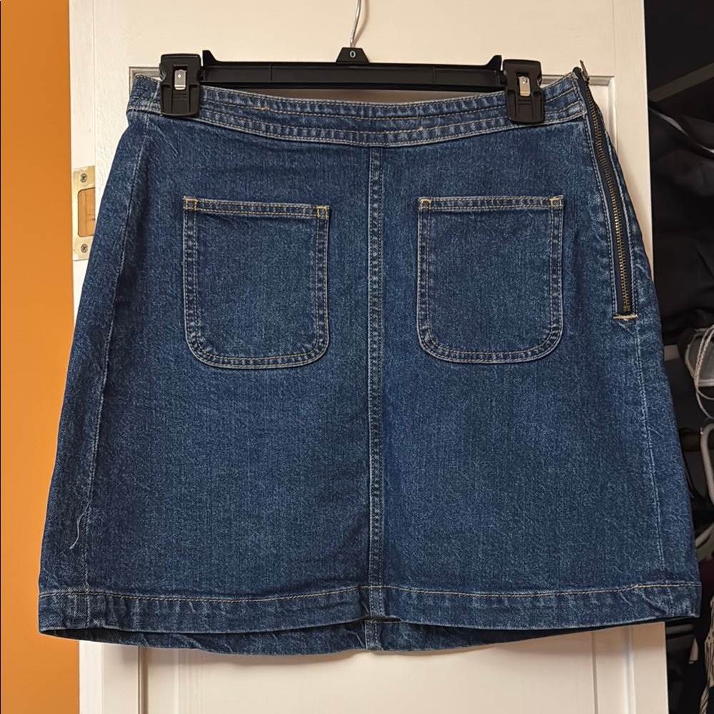 LOFT Blue Denim Skirt with Back Pockets